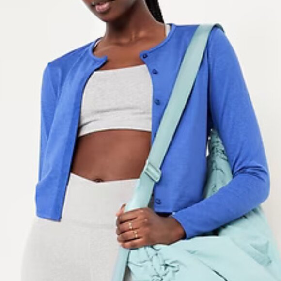 Cropped Cardigan, laundered blue - Picture 1 of 3